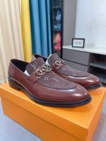 LV Red calfskin Leather Shoes-LV Man Business Leather Shoes
